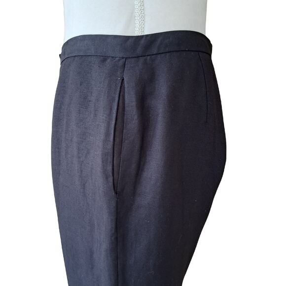 Calvin Klein Black Linen Blend Wide Leg Pants Size 4 (28" Inseam) - Picture 7 of 10